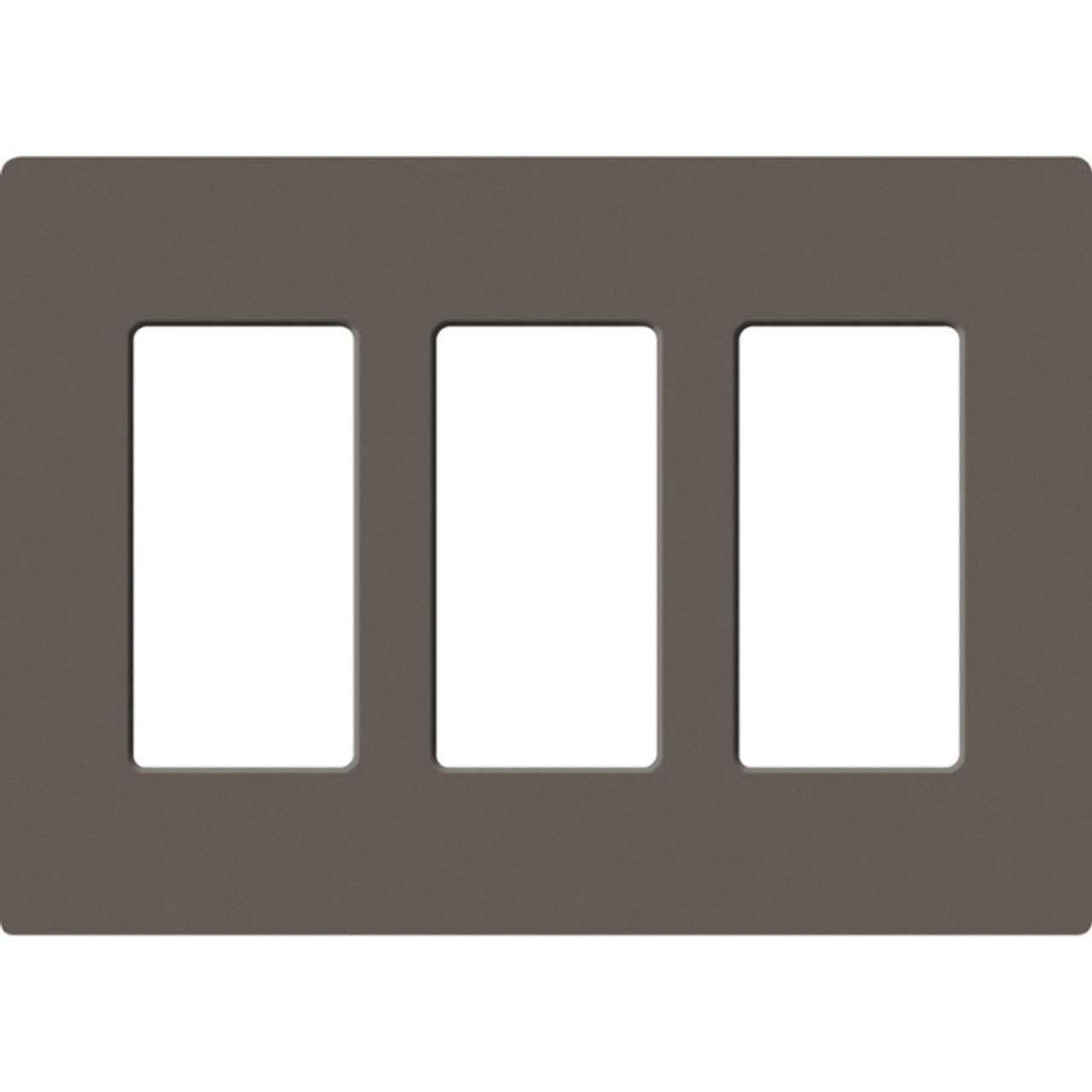 Lutron SC-3-TF Claro Screwless Designer Wall Plate W/Three Gang, Truffle Finish
