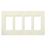 Lutron SC-4-BI Claro Screwless Designer Wall Plate W/Four Gang, Biscuit Finish