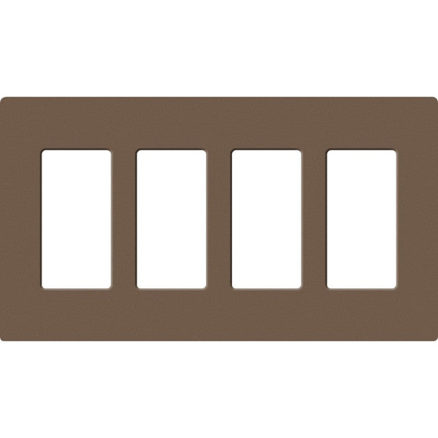Lutron SC-4-EP Claro Screwless Designer Wall Plate W/Four Gang, Espresso Finish
