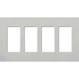 Lutron SC-4-PD Claro Screwless Designer Wall Plate W/Four Gang, Palladium Finish