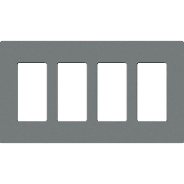 Lutron SC-4-SL Claro Screwless Designer Wall Plate W/Four Gang, Slate Finish