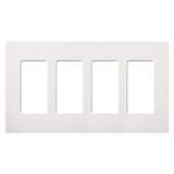 Lutron SC-4-SW Claro Screwless Designer Wall Plate W/Four Gang, Snow White Finish