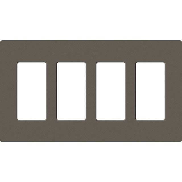 Lutron SC-4-TF Claro Screwless Designer Wall Plate W/Four Gang, Truffle Finish