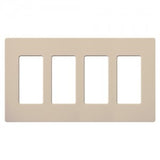 Lutron SC-4-TP Claro Screwless Designer Wall Plate W/Four Gang, Taupe Finish