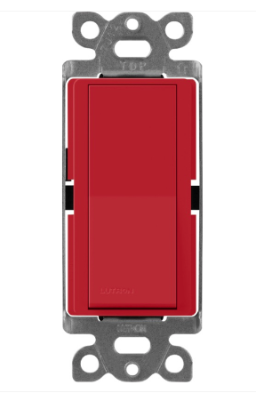 Lutron SC-4PS-SR Claro 4-Way Switch - 15A - Signal Red Finish