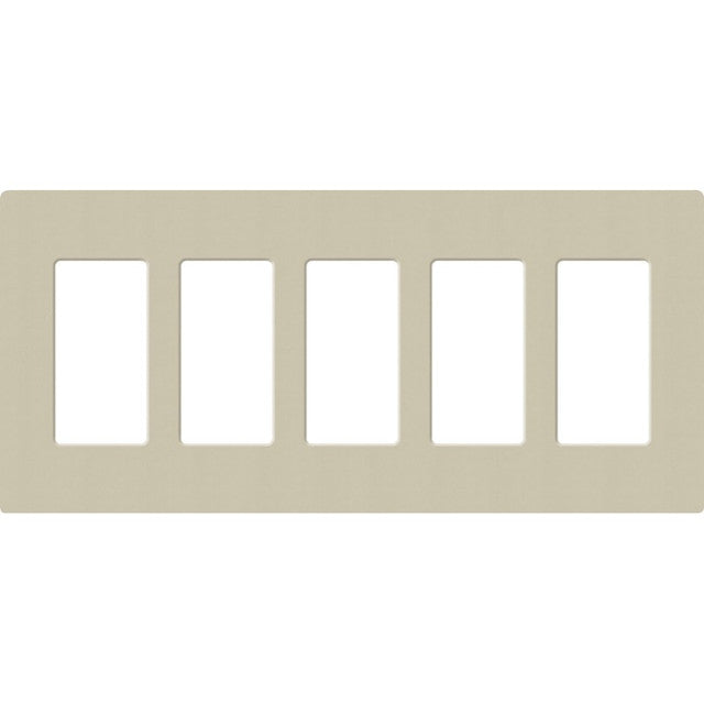 Lutron SC-5-CY Claro Decora Screwless Wall Plate W/Five Gang, Clay Finish