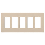 Lutron SC-5-TP Claro Decora Screwless Wall Plate W/Five Gang, Taupe Finish