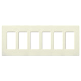 Lutron SC-6-BI Claro Decora Screwless Wall Plate W/Six Gang, Biscuit Finish