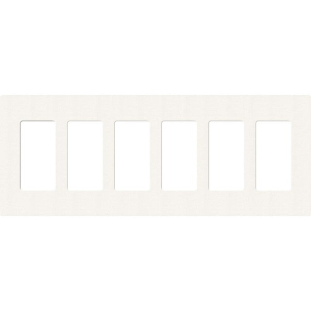 Lutron SC-6-BW Satin Decora Screwless Wall Plate W/Six Gang, Brilliant White Finish