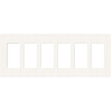 Lutron SC-6-BW Satin Decora Screwless Wall Plate W/Six Gang, Brilliant White Finish