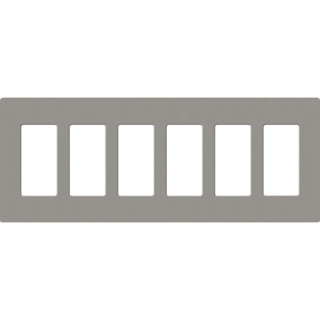 Lutron SC-6-CS Satin Decora Screwless Wall Plate W/Six Gang, Cobblestone Finish