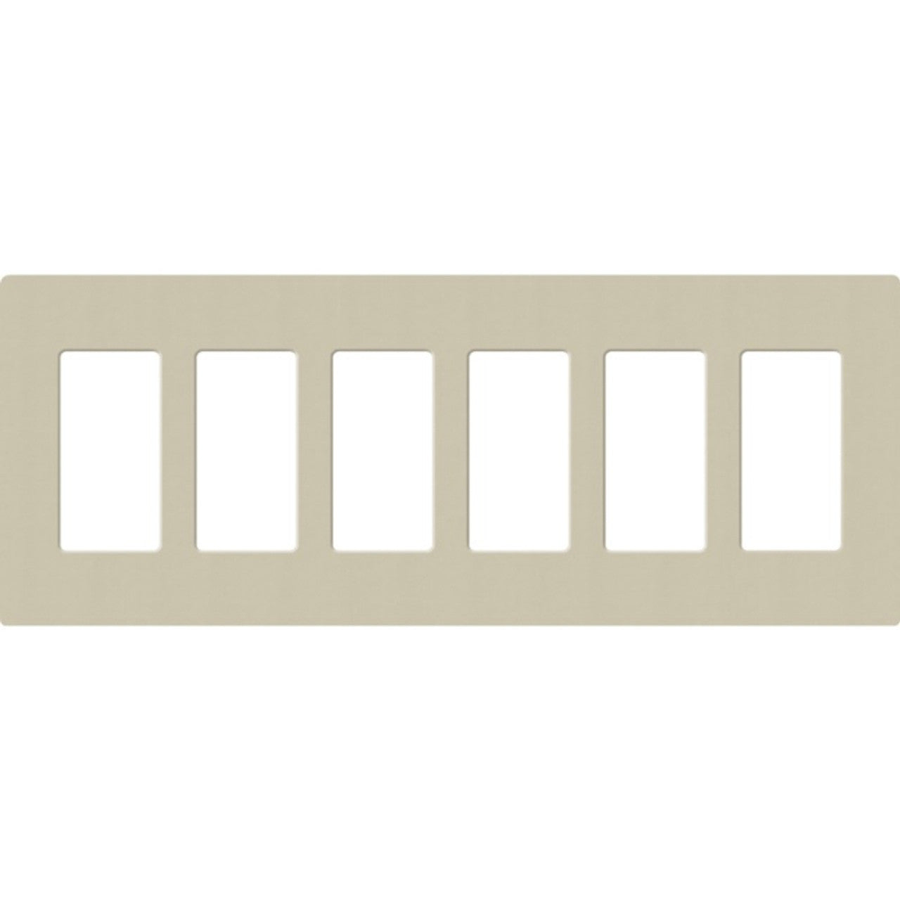 Lutron SC-6-CY Satin Decora Screwless Wall Plate W/Six Gang, Clay Finish