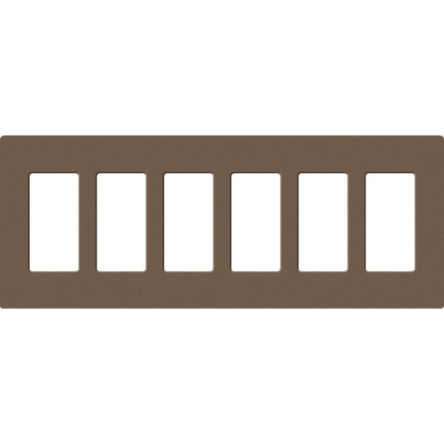Lutron SC-6-EP Satin Decora Screwless Wall Plate W/Six Gang, Espresso Finish