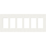 Lutron SC-6-GL Satin Decora Screwless Wall Plate W/Six Gang, Glacier White Finish