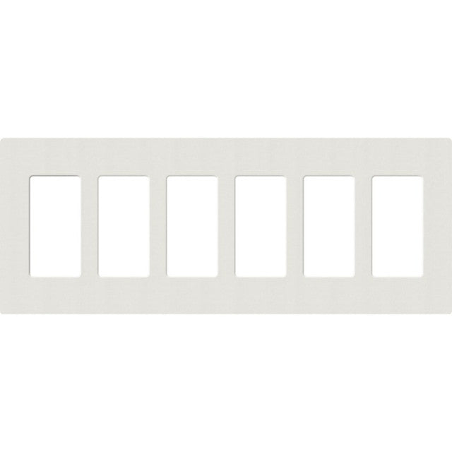 Lutron SC-6-LG Satin Decora Screwless Wall Plate W/Six Gang, Lunar Gray Finish