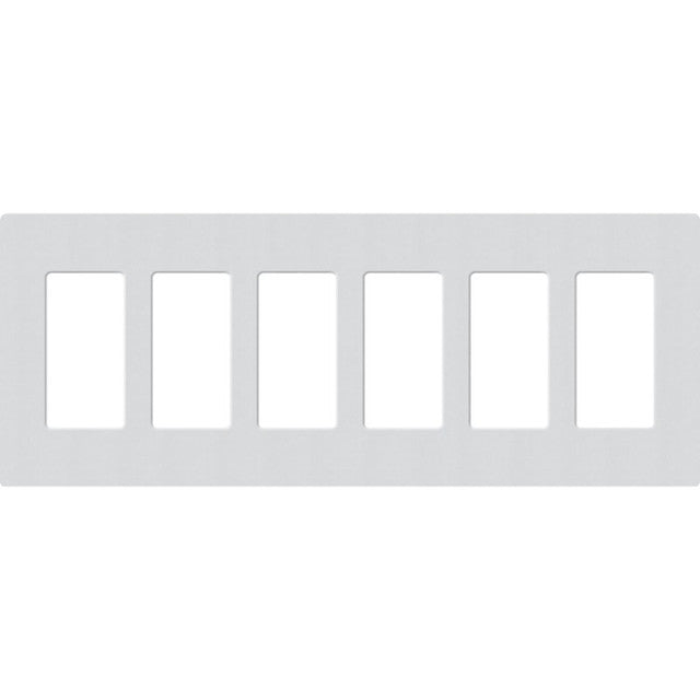 Lutron SC-6-MI Satin Decora Screwless Wall Plate W/Six Gang, Mist Finish