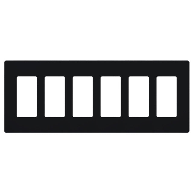 Lutron SC-6-MN Satin Decora Screwless Wall Plate W/Six Gang, Midnight Finish