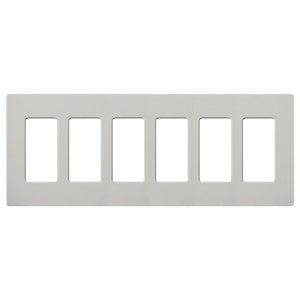 Lutron SC-6-PD Satin Decora Screwless Wall Plate W/Six Gang, Palladium Finish