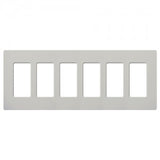 Lutron SC-6-PD Satin Decora Screwless Wall Plate W/Six Gang, Palladium Finish