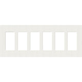 Lutron SC-6-RW Satin Decora Screwless Wall Plate W/Six Gang, Architectural White Finish