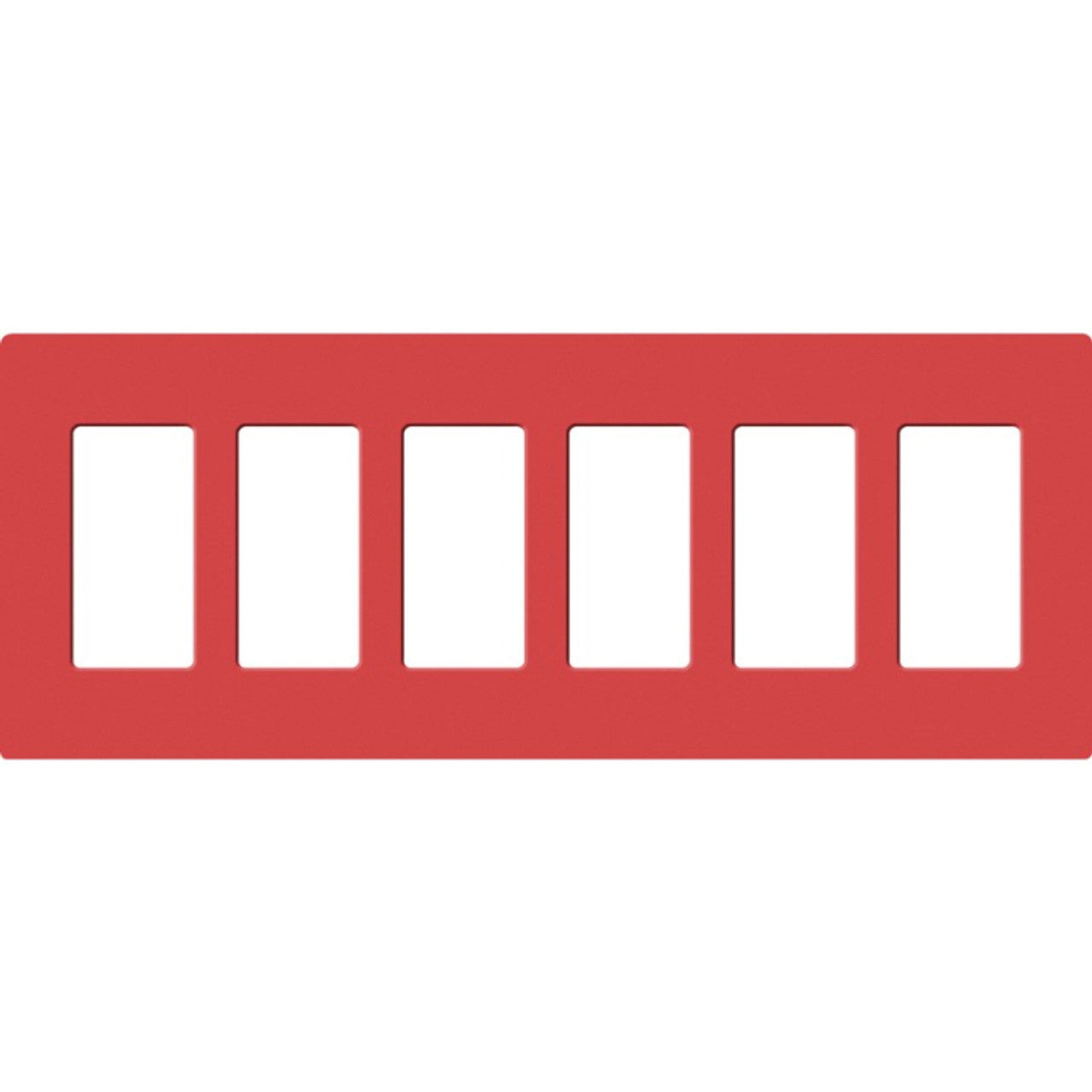 Lutron SC-6-SR Satin Decora Screwless Wall Plate W/Six Gang, Signal Red Finish