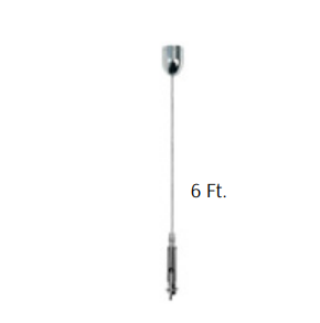 Westgate SCL-CCK-6FT Adjustable. 6ft 1/16in Suspension Wire With Decor Ceiling Attachment - Keyhole End