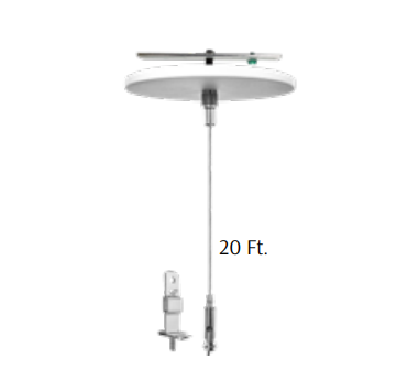 Westgate SCL-CS1-20FT Adjustable. 20ft 1/16 Inch Single Suspension Canopy Set With Keyhole End Connector Non-Power Side