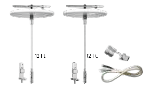 Westgate SCL-CSK-12FT 12ft 1/16in Suspension Canopy Complete Kit For Both Sides With Keyhole End Connectors