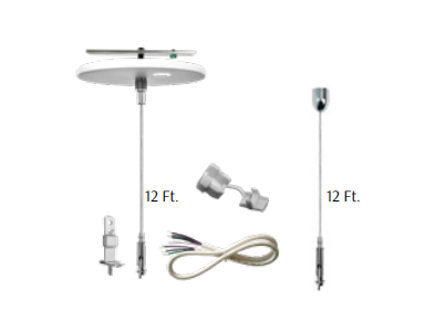 Westgate SCL-CSKC-12FT 12ft 1/16in Suspension Canopy Complete Kit With Decor Non-power Ceiling Attachment - Keyhole Ends