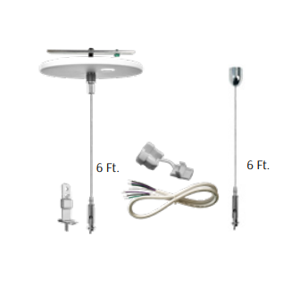 Westgate SCL-CSKC-6FT 6ft 1/16in Suspension Canopy Complete Kit With Decor Non-power Ceiling Attachment - Keyhole Ends