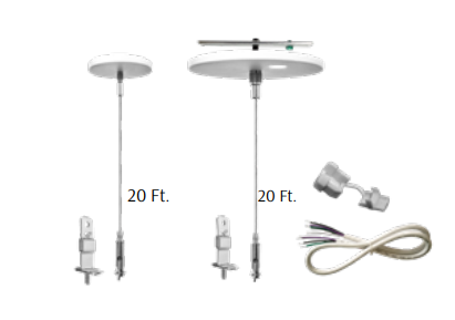Westgate SCL-CSMK-20FT 20ft 1/16 Inch Suspension Canopy Complete Kit With Mini Non-power Canopy Keyhole End Connectors