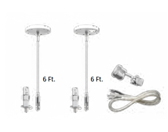 Westgate SCL-CSMK-6FT Adjustable 6 Foot 1/16 Inch Suspension Canopy Complete Kit With Mini Non-Power Canopy Keyhole End Connectors