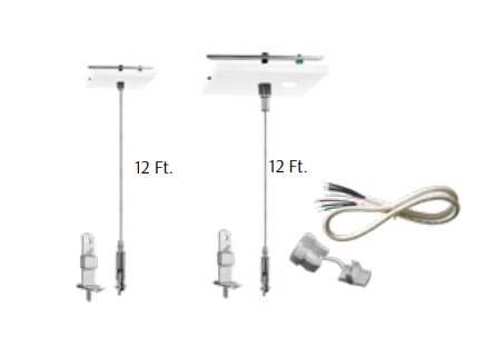 Westgate SCL-CSQMK-12FT 12ft 1/16 Inch Suspension Canopy Complete Square Kit With Mini Non-power Canopy Keyhole End Connectors