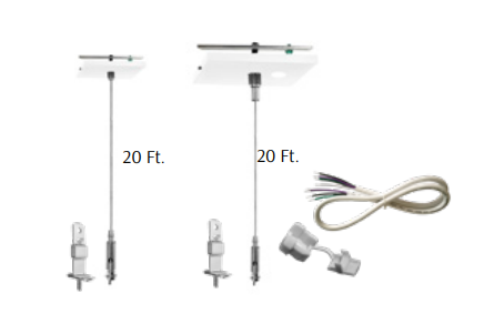 Westgate SCL-CSQMK-20FT 20ft 1/16 Inch Suspension Canopy Complete Square Kit With Mini Non-power Canopy Keyhole End Connectors