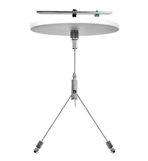 Westgate SCL-CSY1P-12FT Adjustable 12 Foot 1/16 Inch Single Suspension Canopy Set With Y Double Keyhole End Connectors Power Side With SJTW 18/5 White Cord