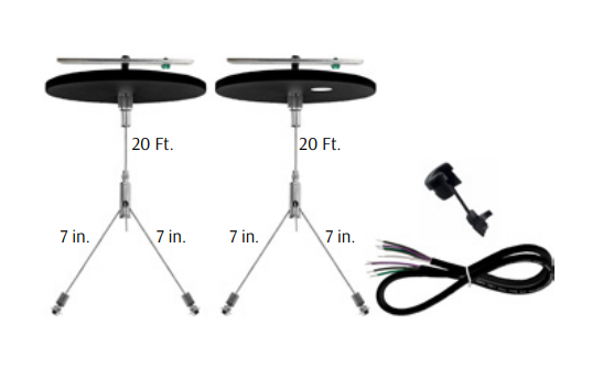 Westgate SCL-CSYK-20FT-BK 20ft 1/16 Inch Suspension Canopy Complete Kit With for Both Sides Keyhole End Connectors Black Finish