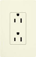 Lutron SCR-15-BI Claro 15A Receptacle, Biscuit Finish