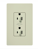 Lutron SCR-15-DDTR-BI Claro 15A Tamper Resistant Receptacle - Dual Dimming - Biscuit Finish