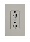 Lutron SCR-15-DDTR-PD Claro 15A Tamper Resistant Receptacle - Dual Dimming - Palladium Finish