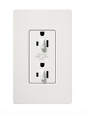 Lutron SCR-15-DDTR-SW Claro 15A Tamper Resistant Receptacle - Dual Dimming - Snow Finish