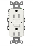 Lutron SCR-15-GFST-GL Claro 15A GFCI Receptacle - Tamper Resistant - Glacier White Finish