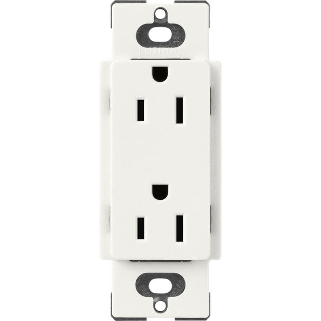 Lutron SCR-15-GL Claro 15A Receptacle, Glacier White Finish