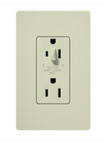 Lutron SCR-15-HDTR-BI Claro 15A Tamper Resistant Receptacle - Half Dimming - Biscuit Finish