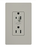 Lutron SCR-15-HDTR-PD Claro 15A Tamper Resistant Receptacle - Half Dimming - Palladium Finish