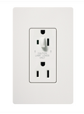 Lutron SCR-15-HDTR-SW Claro 15A Tamper Resistant Receptacle - Half Dimming - Snow Finish