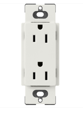 Lutron SCR-15-LG Claro 15A Receptackle - Lunar Grey Finish