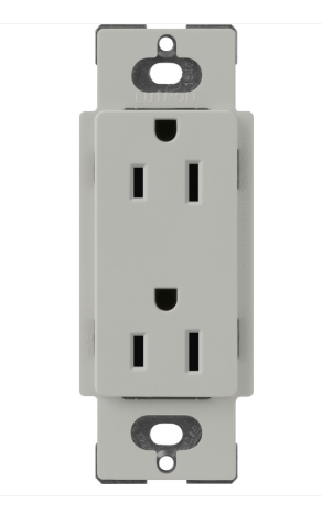 Lutron SCR-15-PB Claro 15A Receptackle - Pebble Finish