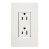 Lutron SCR-15-SW Claro 15A Receptacle, Snow White Finish