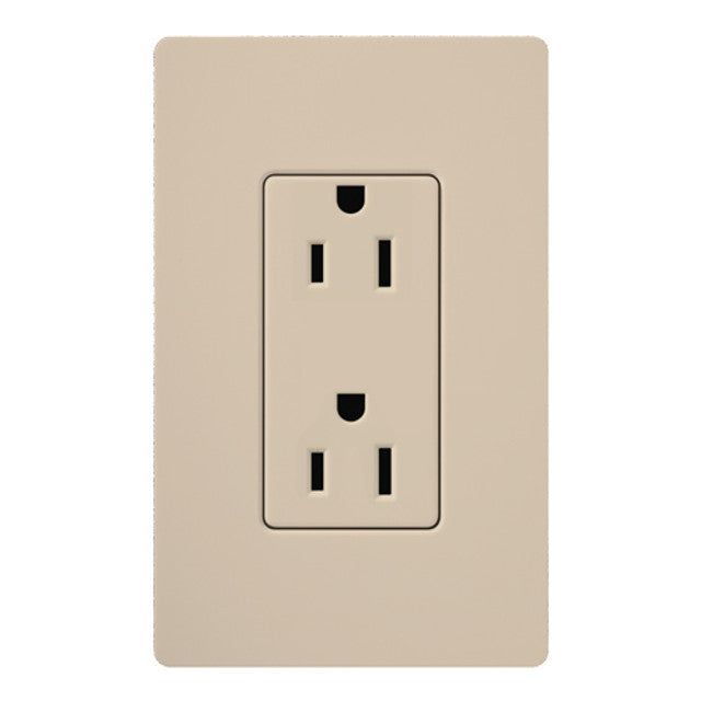 Lutron SCR-15-TP Claro 15A Receptacle, Taupe Finish