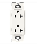 Lutron SCR-20-BW Claro 20A Duplex Receptacle - Brilliant White Finish